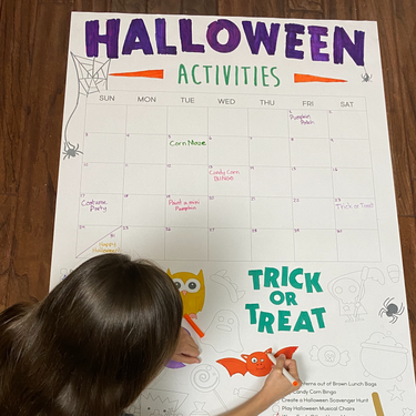 Halloween Activity Calendar Coloring Banner